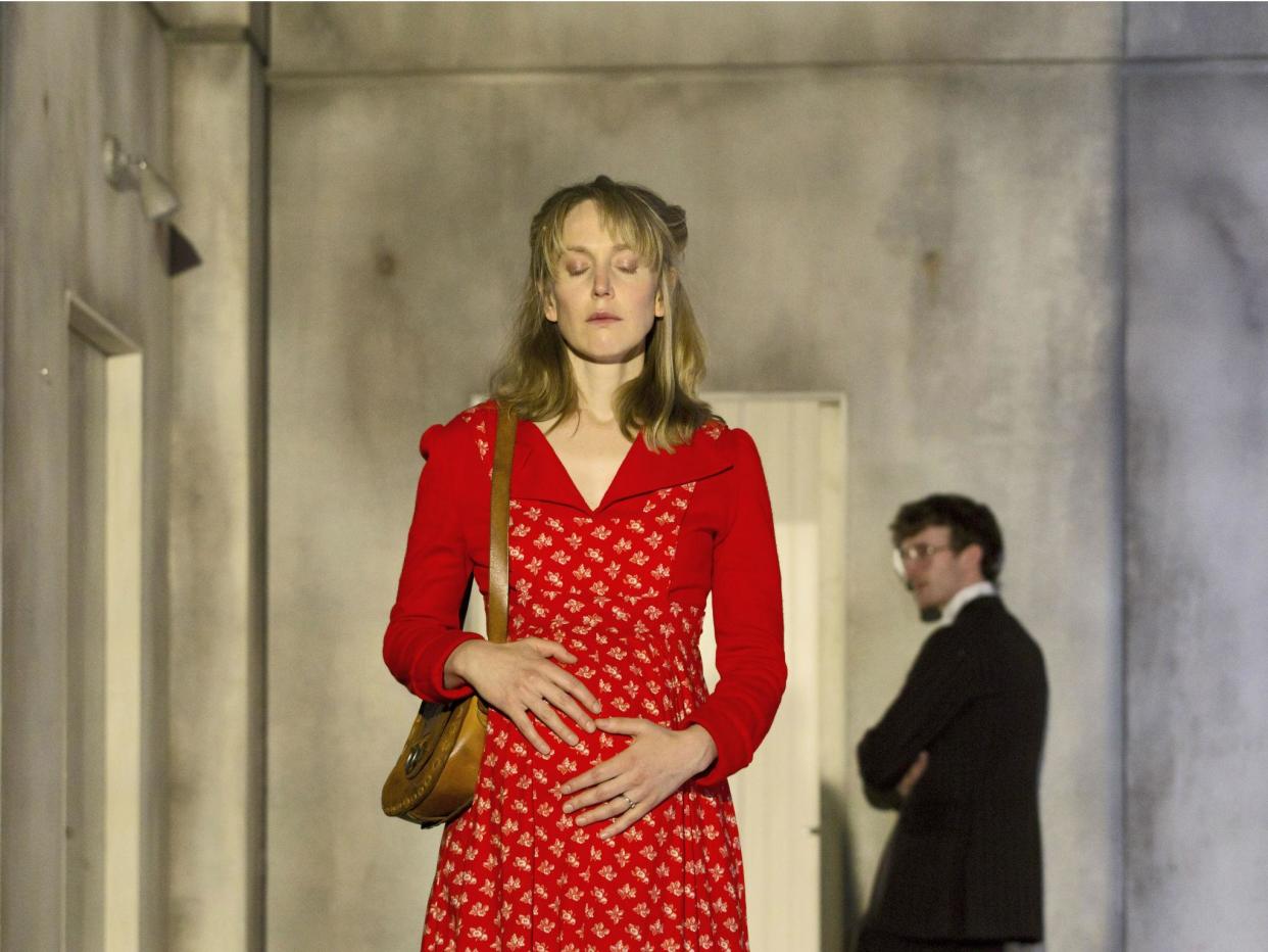 Hattie Morahan and Peter Hobday in 'Anatomy of a Suicide' at the Royal Court: Stephen Cummiskey