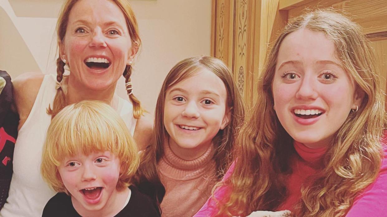 Geri with two daughters and son