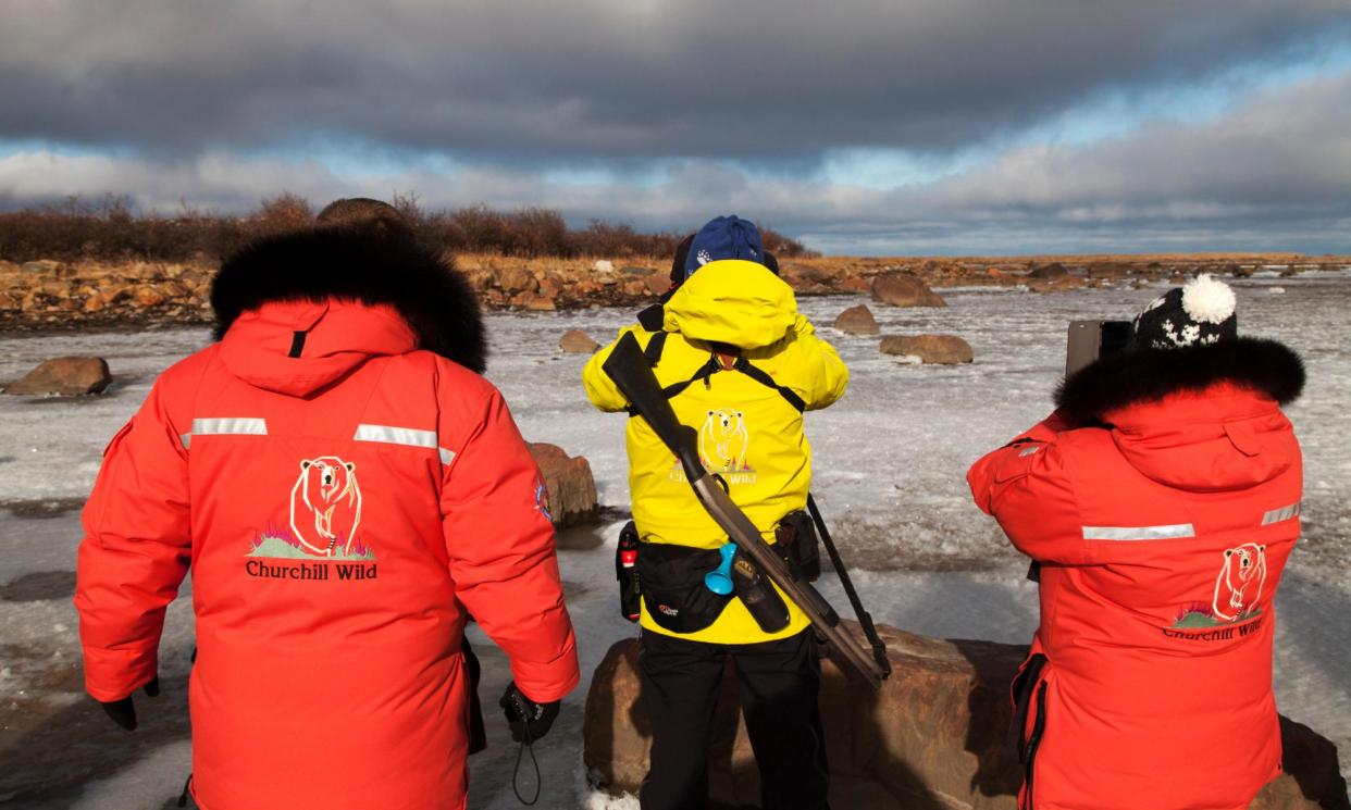 <span>Guns are carried by guides purely as emergency protection in case of an attack. But how to fly back home with one?</span><span>Photograph: Stuart Forster/Alamy</span>