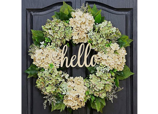 23 White Forsythia Wreath by Bloom Room