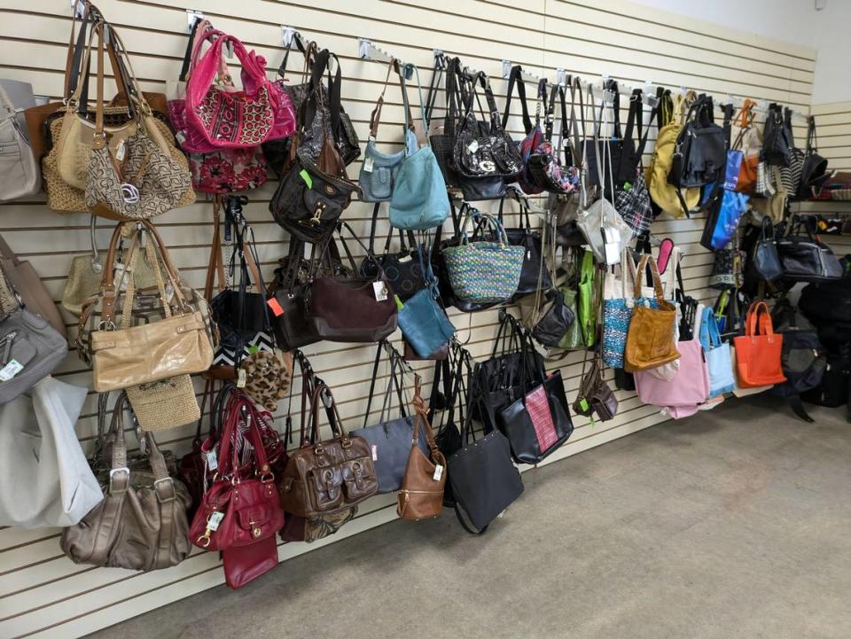 Selection of purses at St. the Vincent de Paul Thrift Store in Fairview Heights