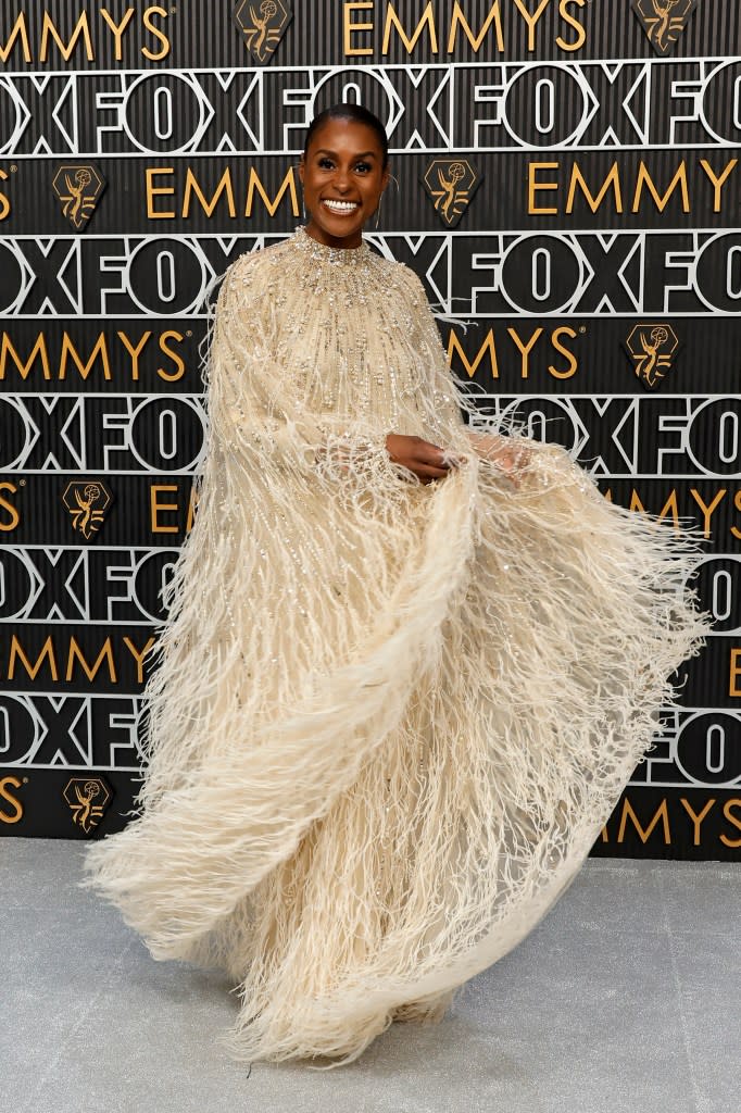 Issa Rae attends the 75th Primetime Emmy Awards at Peacock Theater on January 15, 2024 in Los Angeles, California.