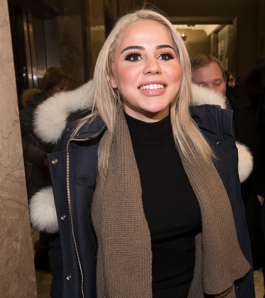 A smiling Zoia leaves court after appearing on charges related to the chair throwing incident. (Rick Madonik/Toronto Star via Getty Images)