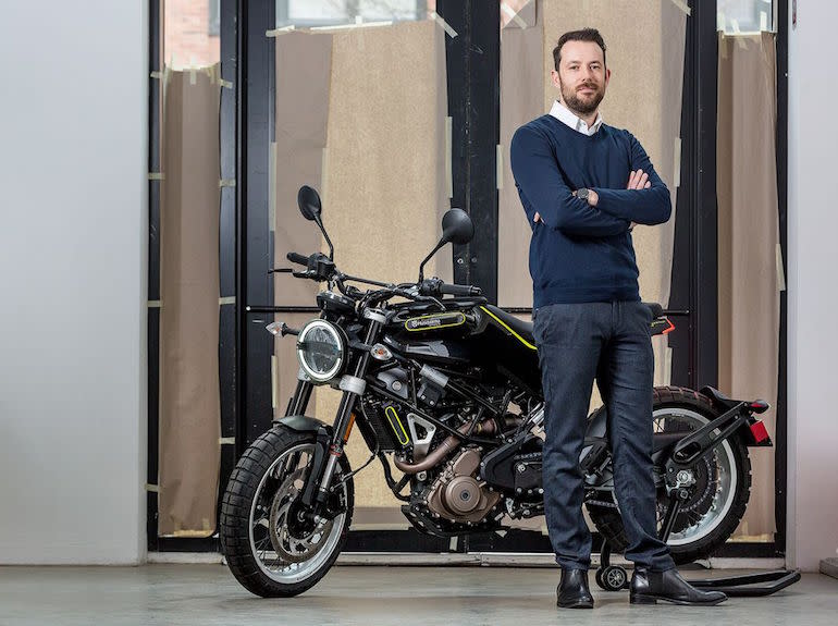 Thouvenin posing with one of his brand-defying bikes.