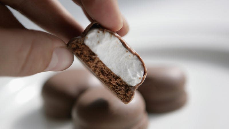 n this photo illustration, a Marks and Spencer teacake is pictured on April 10, 2008 in London, England.