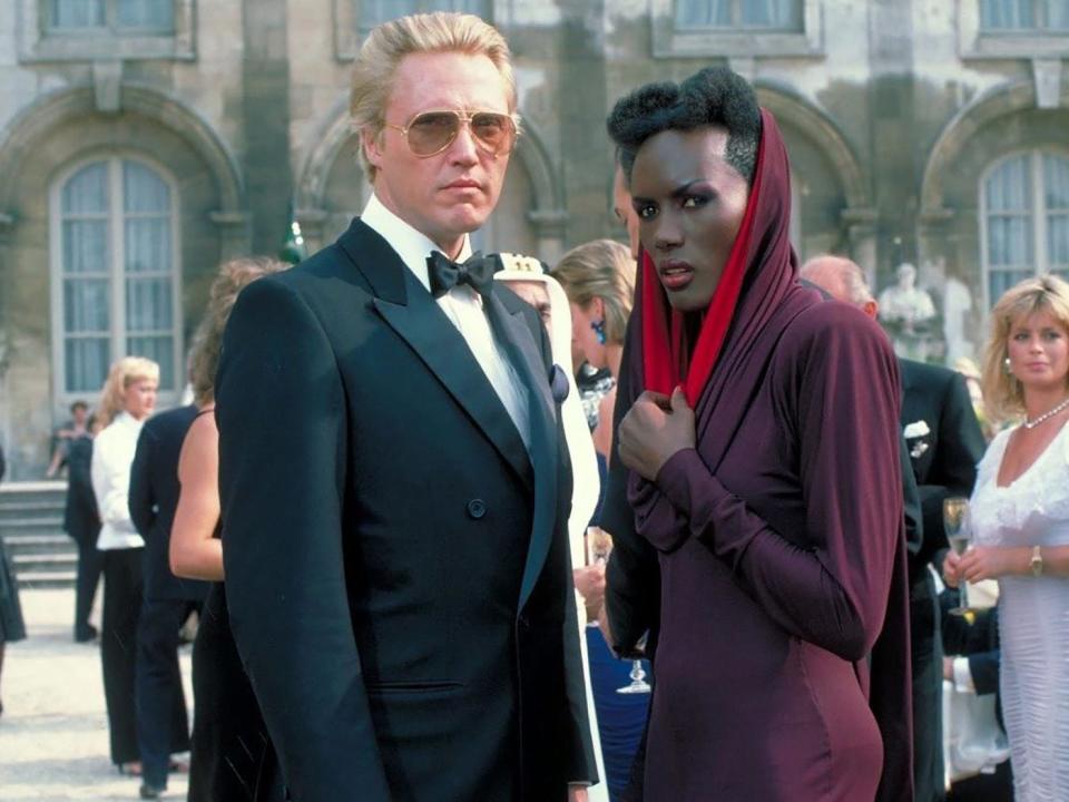 Christopher Walken and Grace Jones standing next to each other