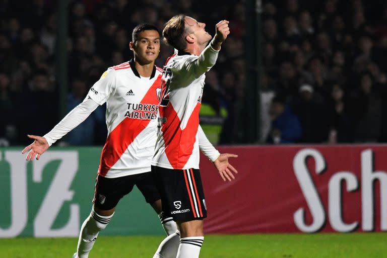 Tomás Pochettino lo grita al cielo: el primer tanto en River