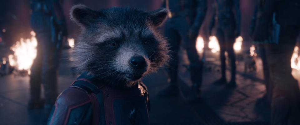 Rocket (Bradley Cooper) in Guardians of the Galaxy Vol. 3<span class="copyright">Courtesy of Disney</span>