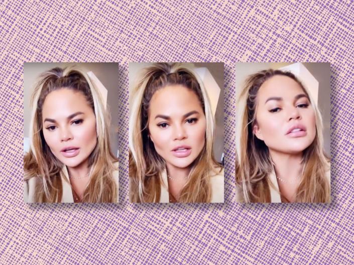 ‘I did that buccal fat removal thing’: Chrissy Teigen on Instagram in late 2021 (Instagram/Chrissy Teigen/iStock)