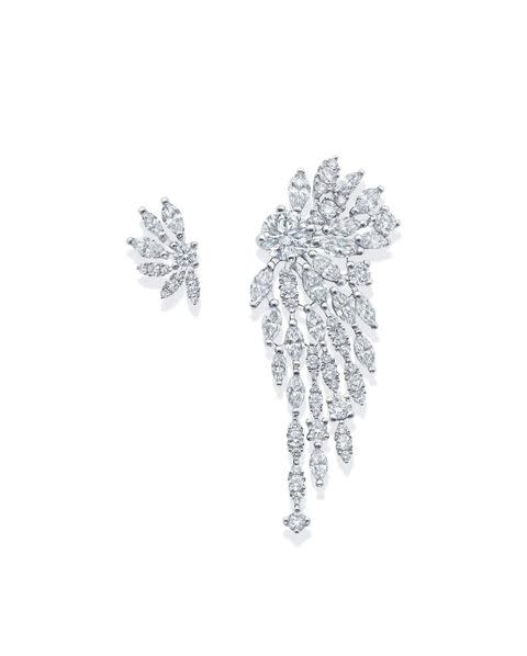 Wonderlight鑽石耳環，18K白金鑲嵌鑽石，De Beers Forevermark。 PHOTO CREDIT: De Beers Forevermark