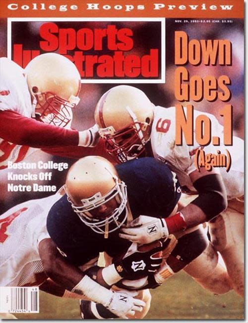 No. 1 Notre Dame upset by Boston College (Lee Becton, RB).