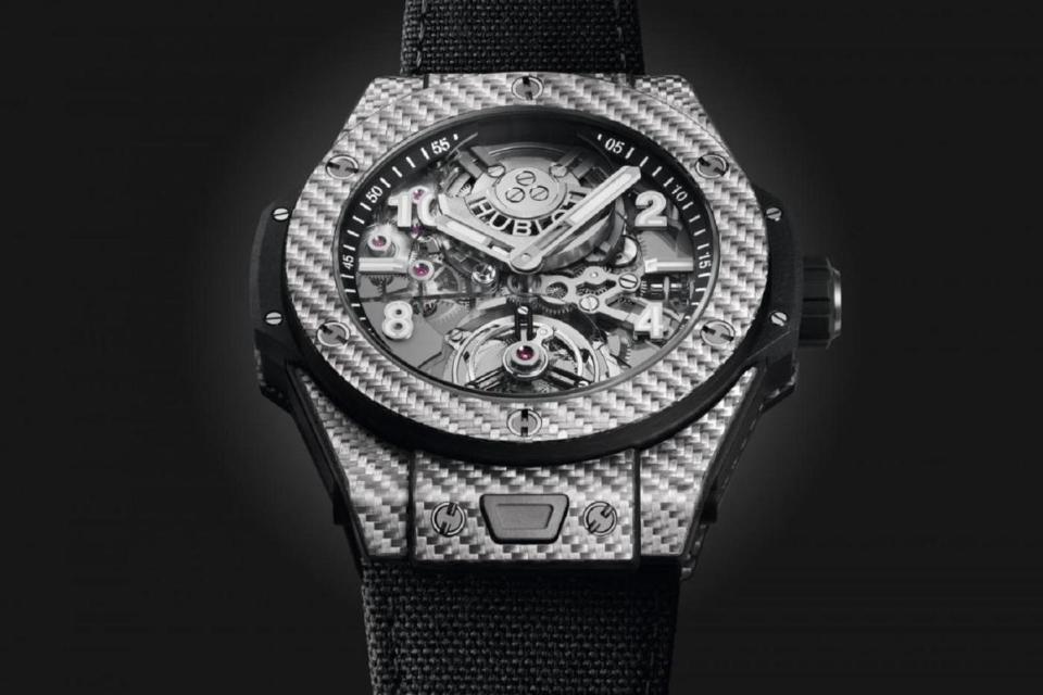 HUBLOT 宇舶 Big Bang 自動上鍊鏤空陀飛輪鍍鋁碳纖維腕錶