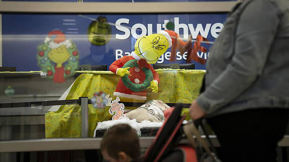 Southwest customers by a grinch