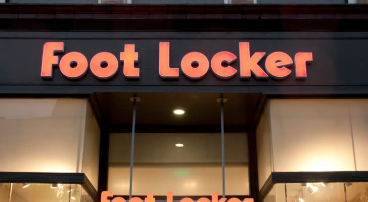 Foot Locker (FL) storefront sign in a city