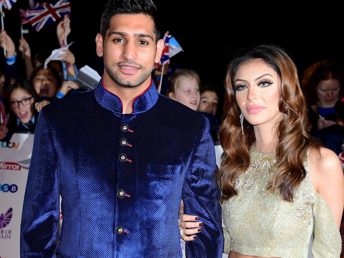 Amir Khan and Faryal Makhdoom were accosted on the street in April   (PA)