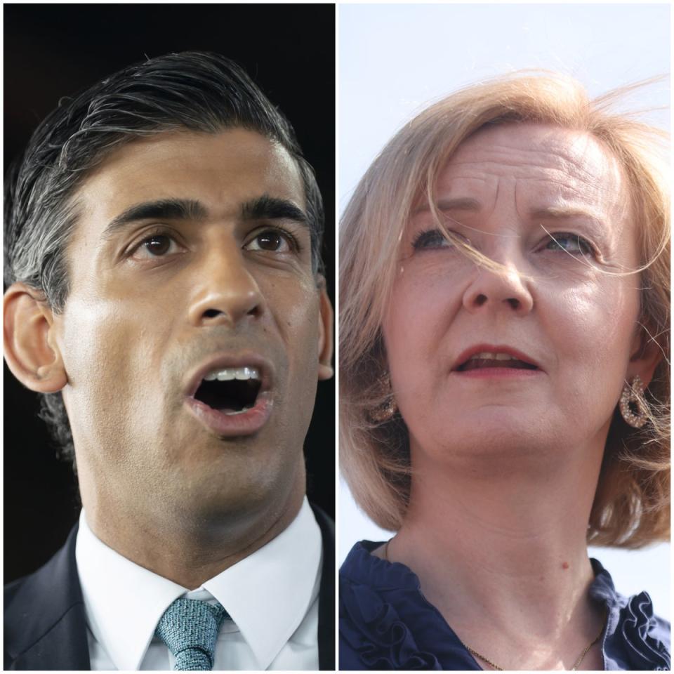 Tory leadership contenders Rishi Sunak and Liz Truss (Danny Lawson/James Manning/PA)