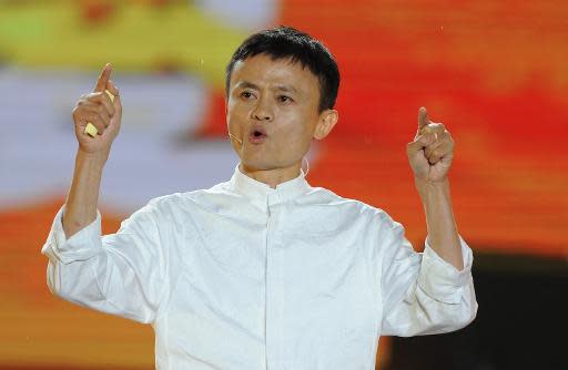 El fundador del grupo de comercio electrónico Alibaba, Jack Ma, durante una reunión en Hanzgzhou (China), el 10 de mayo de 2013 (AFP/Archivos | Peter Parks)