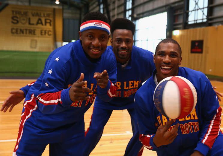 The Harlem Globetrotters always put on a show. (Getty Images)