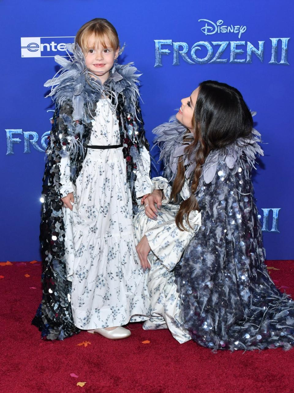 Gracie Teefey and Selena Gomez attend the premiere of Disney's 