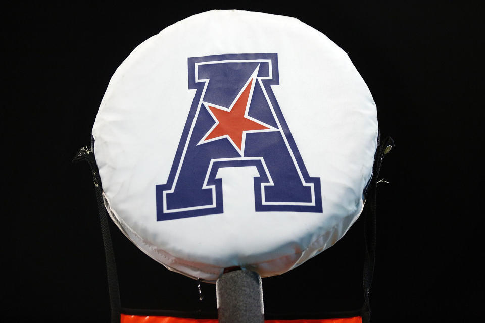 NEW ORLEANS, LA - SEPTEMBER 24:  The American Athletic Conference logo is seen during a game at Yulman Stadium on September 24, 2016 in New Orleans, Louisiana.  (Photo by Jonathan Bachman/Getty Images)