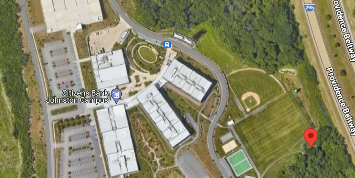 One of Johnston's historical cemeteries is at the edge of a sports field at the Citizens Bank campus.