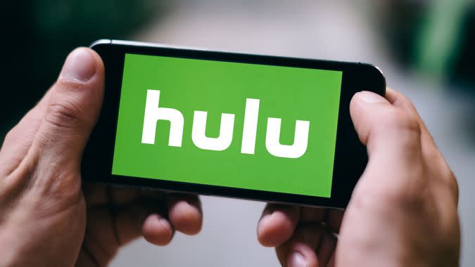 COLOGNE, GERMANY - FEBRUARY 27, 2018: Closeup of Hulu logo displayed on Apple iPhone.