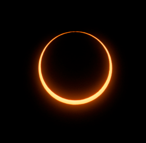 Astronomer Jay Pasachoff sent in this photo on May 10, 2013 capturing the annular solar eclipse at the moment of the "ring of fire.” He took the image from a site 43 miles (70 km) north of Tennant Creek, Northern Territories, Australia using a