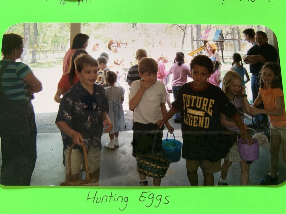 Future legend Patrick Mahomes goes hunting for Easter eggs in the second grade. (Courtesy of Andi Tatum)