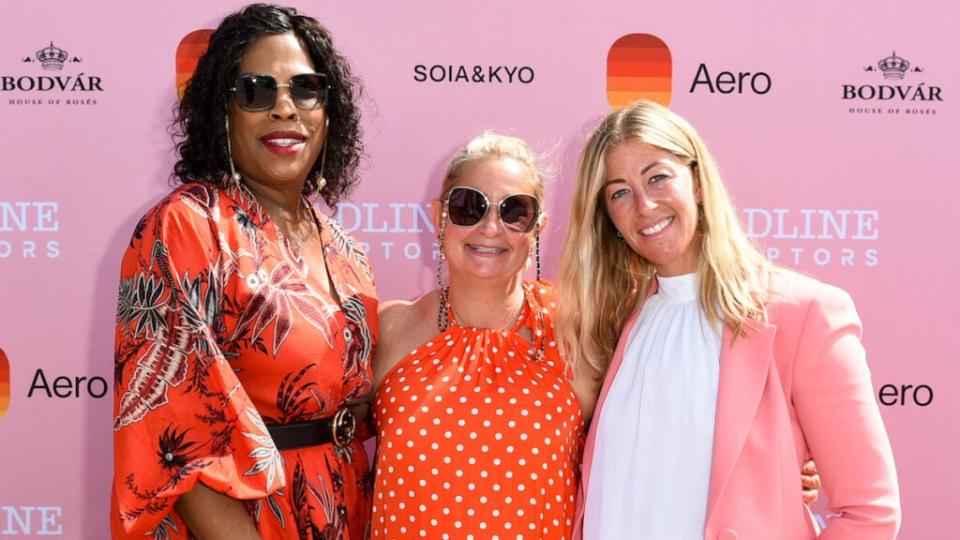 From left, Kasey Champion, Stacey Farish and London Blue Sanders in Cannes on May 20, 2022. (Vivien Killilea/Getty Images for Deadline Hollywood)