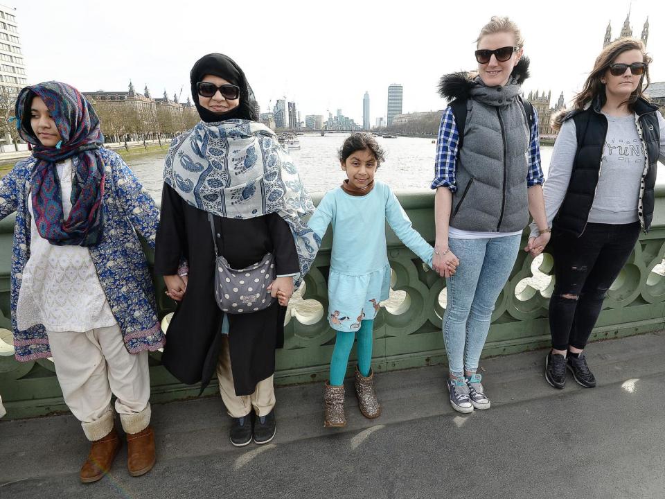 The vigil was organised by Women's March on London (PA)