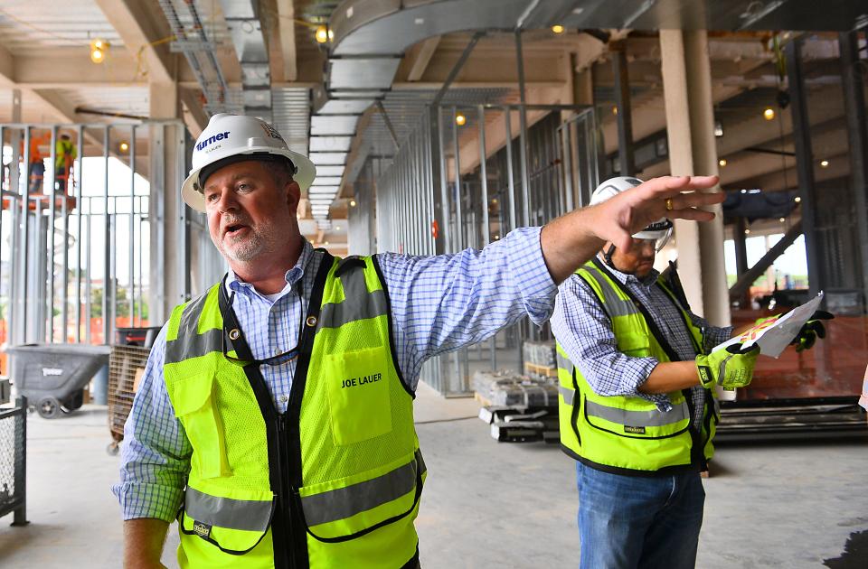 Spartanburg County and construction officials toured the new county courthouse under construction on Aug.11, 2022.  Joe Lauer of Clerestory Projects Group, Inc. on the tour. 