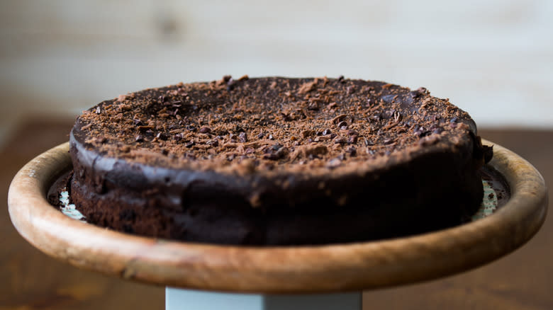 Flat chocolate cake