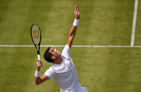 Britain Tennis - Aegon Championships - Queens Club, London - 15/6/16 Canada's Milos Raonic in action during the first round Action Images via Reuters / Tony O'Brien