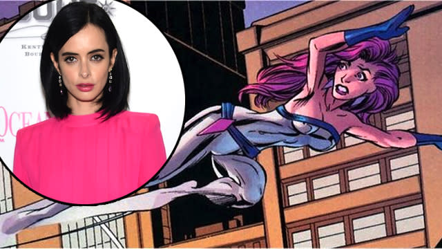 It looks like we may see <strong>Krysten Ritter</strong> in a super suit after all. The actress plays the titular character in Marvel and Netflix’s upcoming <em>Jessica Jones</em> series, which follows an ex-superhero who starts anew as a private eye in Hell’s Kitchen. But showrunner <strong>Melissa Rosenberg</strong> tells ETonline we may still see Jessica as Jewel or Knightress, two of her failed alter egos. “We're going to hit on that! We're going to hit on it!” Rosenberg smiled coyly at the Summer TCA Press Tour. When we pressed her for details -- like whether it will be in flashbacks, à la Matt Murdoch's origin story in <em>Daredevil</em> -- she would only tease that they’re “glancing off it.” <strong> NEWS: Meet the Actors Playing Elektra and Punisher in Netflix’s ‘Daredevil’</strong> Splash News Still, Rosenberg, who has written on projects as varied as <em>Dexter</em> and <em>The Twilight Saga</em>, says she hopes that Jessica Jones will move things “beyond female superheroes as they look good in a unitard.” In that vein, we asked whether she considers Jessica, one of Marvel's first female heroes to front a franchise, to be a feminist. “She herself wouldn’t consider herself a feminist. Or not!” she explained. “I approach this character not from telling a female story. Gender is not the first character aspect that defines her.” During our extensive interview with <strong>Jeph Loeb</strong>, Marvel’s Head of Television, at Comic-Con, he told us <em>Jessica Jones</em> is “more adult” and promised they were not shying away from “real problems” and “abuse” that Jessica grapples with. Rosenberg dittoed her complexity. “She's funny! She's dark! She’s the real deal. She's utterly compelling, both the actress and the character,” Rosenberg told us. “The first time I saw [Ritter] do drama was <em>Breaking Bad</em>. And she was just a guest star. We pushed her to some really dark, emotional places, and she just keeps going there. She's got incredible range!” <strong> NEWS: How Charlie Cox Became Marvel's Most Unconventional Superhero</strong> Netflix Jessica will have company in the strong female character department, though, as Rosenberg confirmed one major <em>Daredevil</em> crossover. “I think I'm allowed to say: <strong>Rosario Dawson</strong> will be dropping in,” she revealed. Marvel previously announced that Dawson had signed a deal that would have her return for <em>Daredevil</em>’s second season, as well as make appearances in any of the four <em>Defenders</em> series. But now it’s official! Rosenberg added, “Smaller characters that populated that world will be popping in.” That may be where the similarities between the two Netflix series ends. Loeb told us <em>Jessica Jones</em>, which will premiere sometime in 2015, is more of a “psychological thriller.” Rosenberg adds, “Our show has plenty of action, but it's not about the action.” “It's about the character, it's about her emotional arc,” she explained. “And she's not a ninja. She never studies martial arts. She's a brawler. You piss her off and boom! You're down! We're not seeing a whole lot of--“ She mimicked a praying mantis pose and cried, “Hiyah!” “She's not out to save the city,” she laughed. “She's out to make rent.” Speaking of <em>Daredevil</em>, check out this behind-the-scenes look at season one: