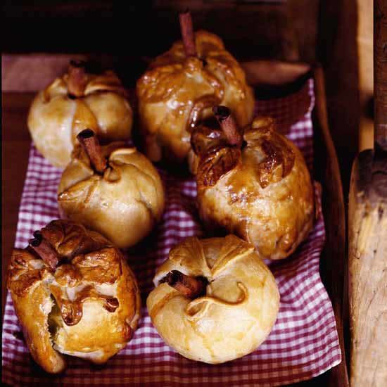 Apples Baked in Pastry with Plum Sauce