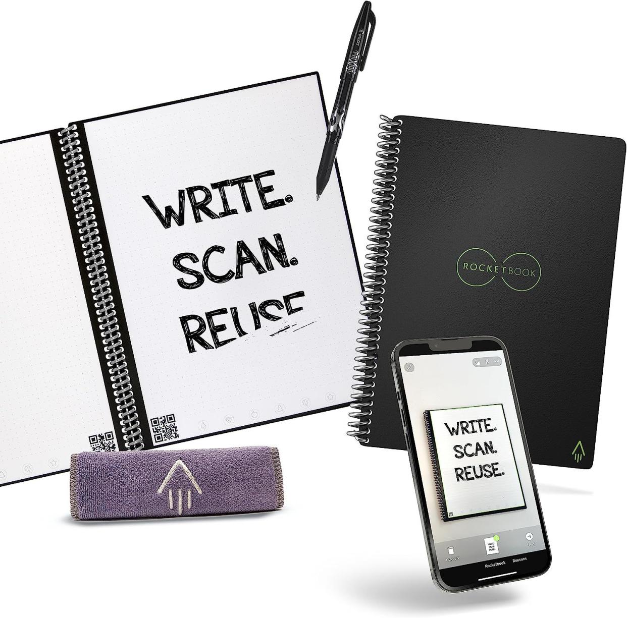 Rocketbook Core Reusable Smart Notebook, Infinity Black
