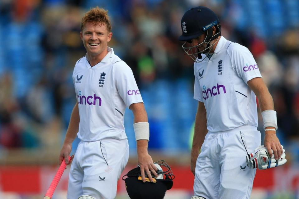 Ollie Pope and Joe Root struck up a sublime partnership  (AFP via Getty Images)