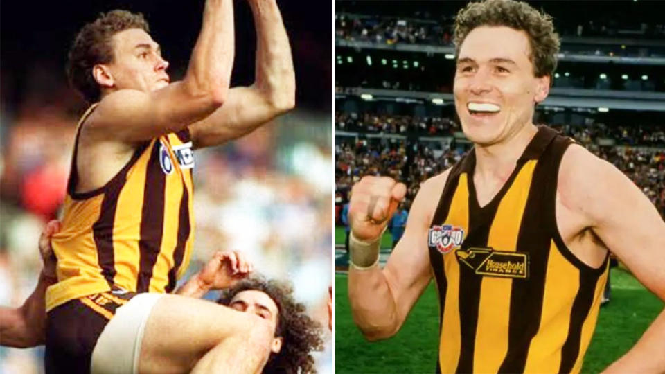 Late Hawthorn great Paul Dear is seen here during his AFL playing days with the Hawks.