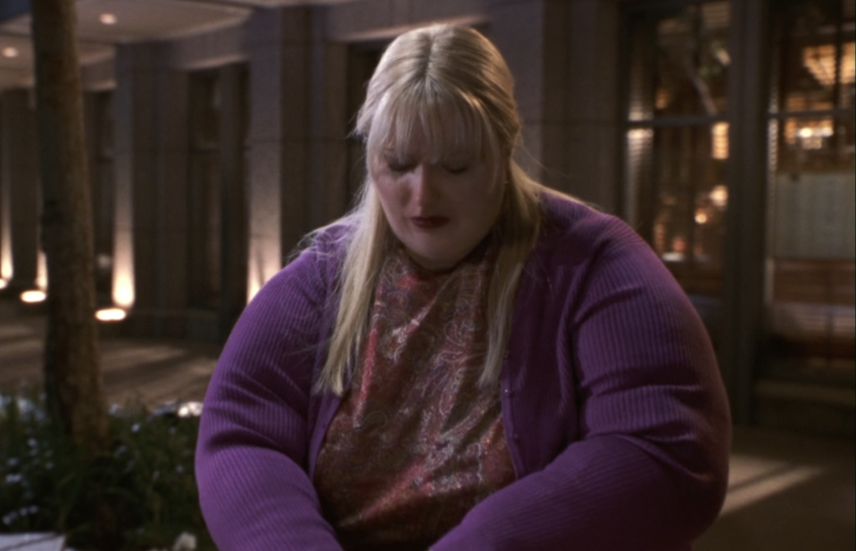Gwyneth Paltrow in a fat suit in a scene from "Shallow Hal"