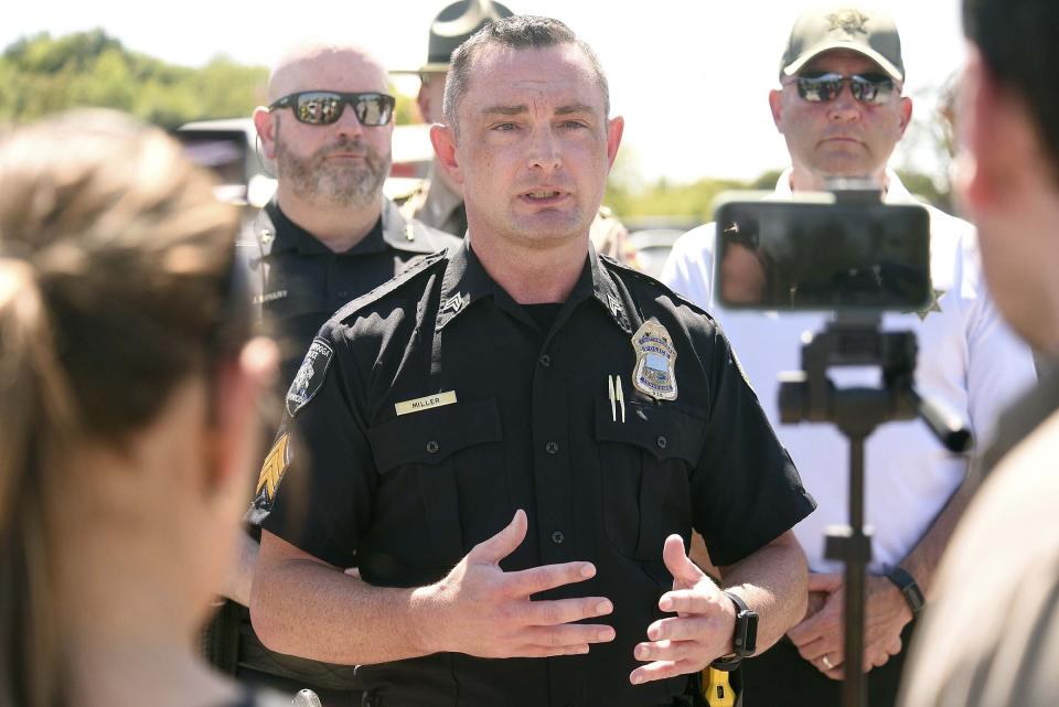 Police Department information officer Victor Miller addresses the media during a press conference on Monday, June 24, 2024, in Chattanooga, Tenn. (Matt Hamilton/Chattanooga Times Free Press via AP)