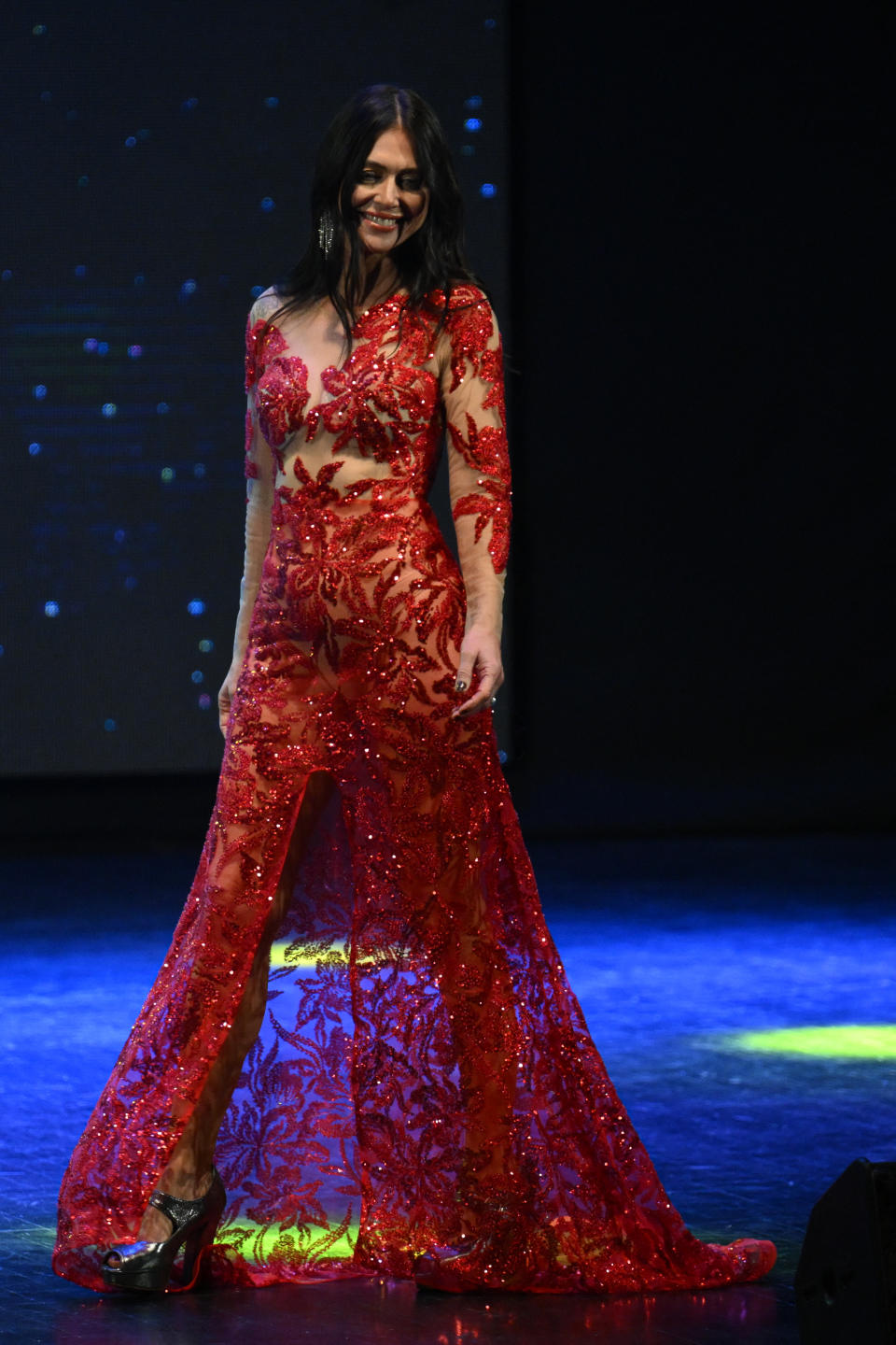 Miss Universe Buenos Aires 2024 Alejandra Rodríguez en la final de Miss Universo Argentina. (Photo by LUIS ROBAYO / AFP) (Photo by LUIS ROBAYO/AFP via Getty Images)