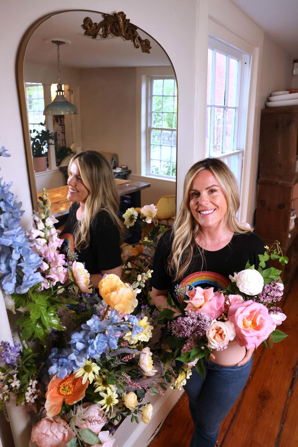 Shawna Pashalopoulos of Bridgewater is the owner of Wild Dahlia, a high-end floral arrangement and unique gift shop at 56 Main St., Easton, seen here on Saturday, May 21, 2022.