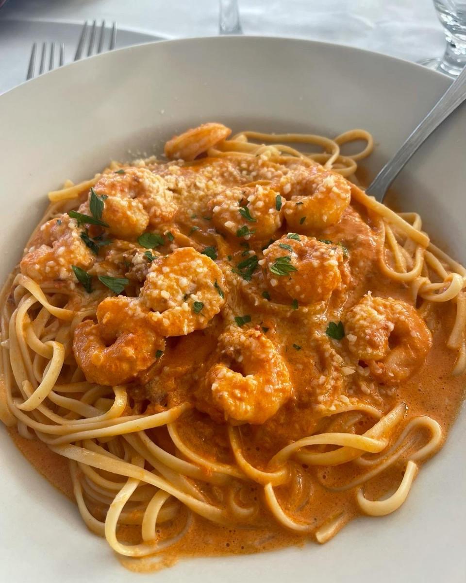 Creamy shrimp linguine from Panini Bay Waterfront Restaurant in Tuckerton.