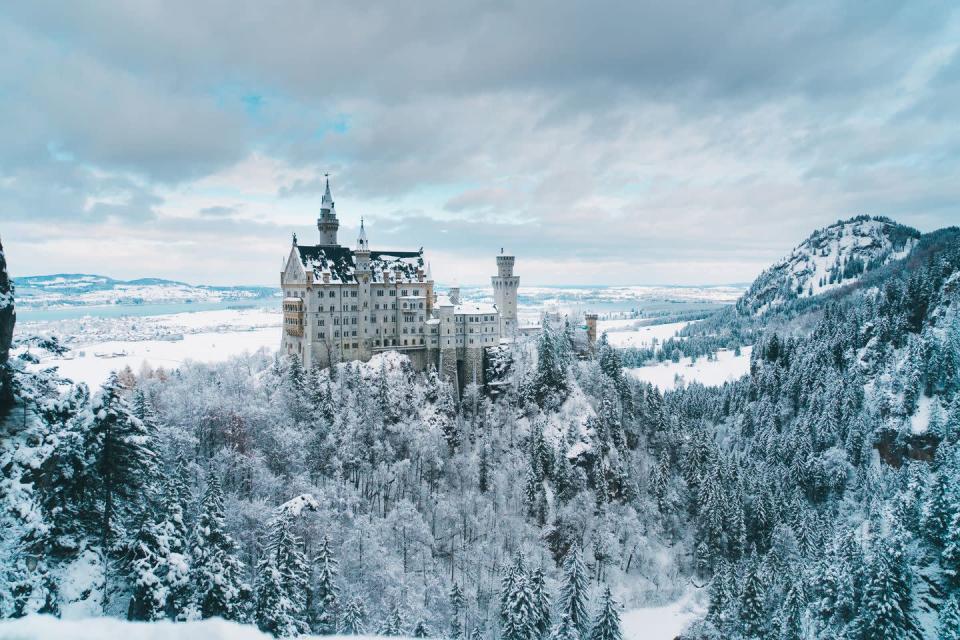 <p>Look familiar? <a href="https://www.housebeautiful.com/lifestyle/news/a6134/cinderella-wedding-disney-world/" rel="nofollow noopener" target="_blank" data-ylk="slk:Cinderella's Castle at Disney World" class="link rapid-noclick-resp">Cinderella's Castle at Disney World</a> was inspired by this Bavarian mountaintop marvel. We'll never trash talk you again, winter. </p><p><a class="link rapid-noclick-resp" href="https://go.redirectingat.com?id=74968X1596630&url=https%3A%2F%2Fwww.tripadvisor.com%2FAttraction_Review-g198564-d190837-Reviews-Schloss_Neuschwanstein-Schwangau_Upper_Bavaria_Bavaria.html&sref=https%3A%2F%2Fwww.housebeautiful.com%2Flifestyle%2Fg4500%2Fmost-beautiful-places-world%2F" rel="nofollow noopener" target="_blank" data-ylk="slk:LEARN MORE">LEARN MORE</a> </p>