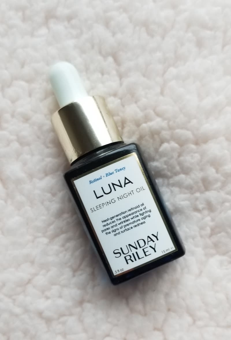 An insomnia-suffering beauty writer tries the retinol-infused Sunday Riley Luna oil in hopes that it will keep all those fine lines and wrinkles at bay.