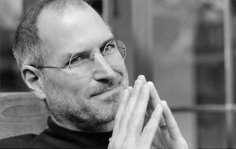 steve jobs black and white stamp