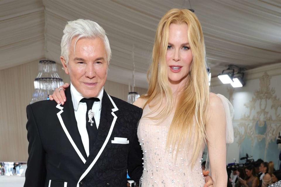 <p>Kevin Mazur/MG23/Getty</p> Baz Luhrmann (left) and Nicole Kidman photographed in New York City on May 1, 2023