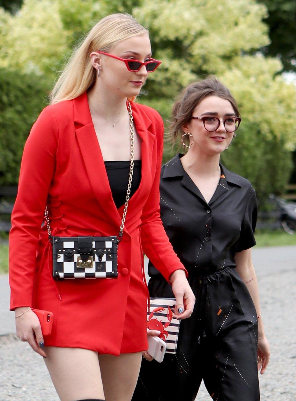 Co-stars Sophie Turner and Maisie Williams arrive at the church (PA)