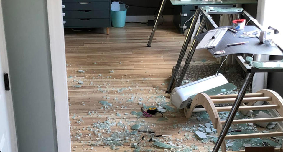 A picture of an Ikea desk which shattered into pieces. Source: Facebook