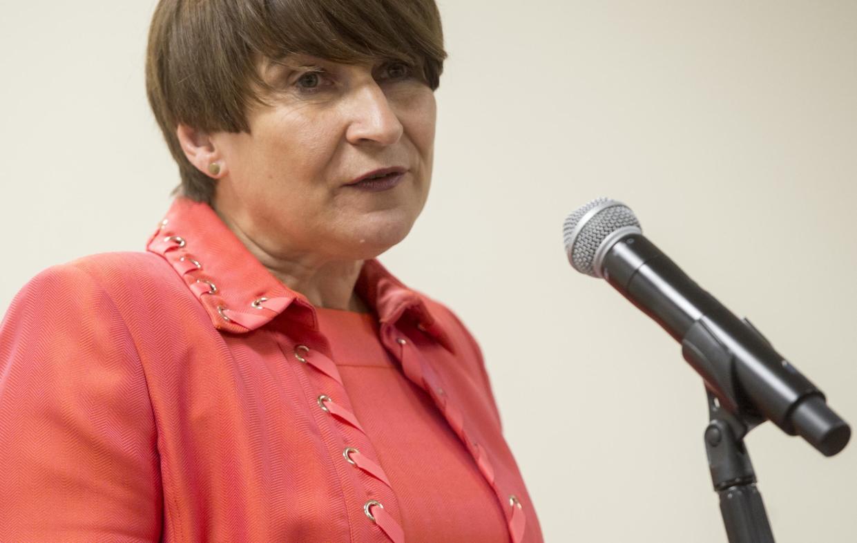 Lilianne Ploumen, Dutch Minister of Foreign Trade and Development Cooperation, speaks during a Global Gender Forum on Women's Empowerment and Sexual Health: SAUL LOEB/AFP/Getty Images